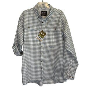 Mens Drake Featherlite Plaid Wingshooter Shirt - Size Medium - NWT